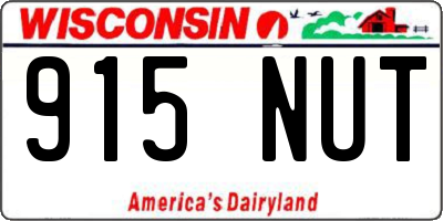 WI license plate 915NUT