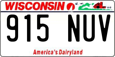 WI license plate 915NUV
