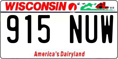 WI license plate 915NUW