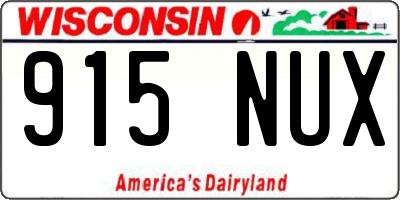 WI license plate 915NUX