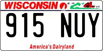 WI license plate 915NUY