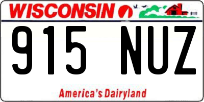 WI license plate 915NUZ