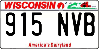 WI license plate 915NVB
