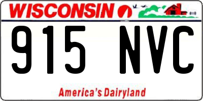 WI license plate 915NVC