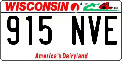 WI license plate 915NVE