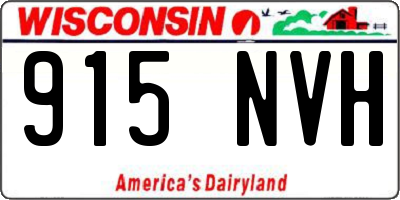 WI license plate 915NVH
