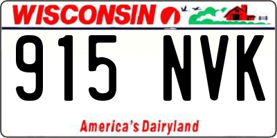 WI license plate 915NVK