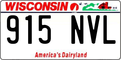 WI license plate 915NVL