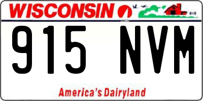 WI license plate 915NVM