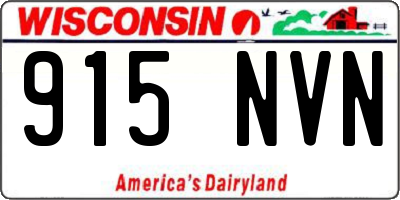 WI license plate 915NVN