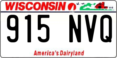 WI license plate 915NVQ