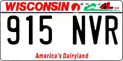 WI license plate 915NVR