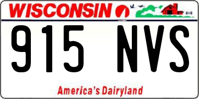 WI license plate 915NVS