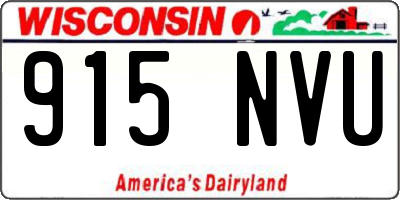 WI license plate 915NVU