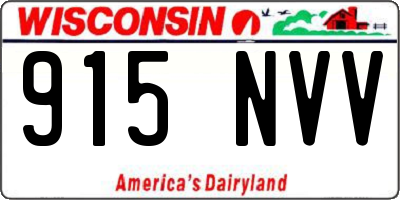 WI license plate 915NVV