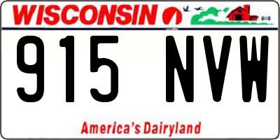 WI license plate 915NVW