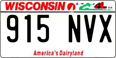 WI license plate 915NVX