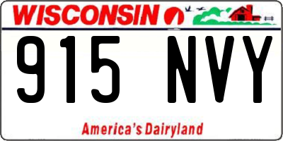 WI license plate 915NVY