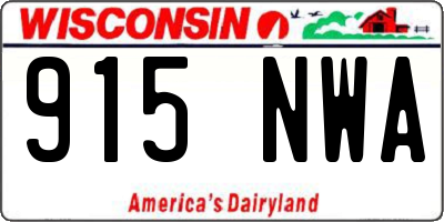 WI license plate 915NWA