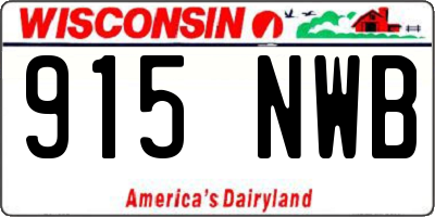 WI license plate 915NWB