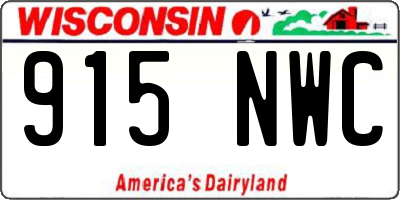 WI license plate 915NWC