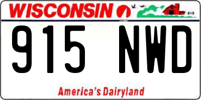 WI license plate 915NWD