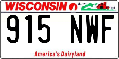 WI license plate 915NWF