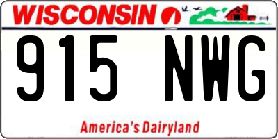 WI license plate 915NWG