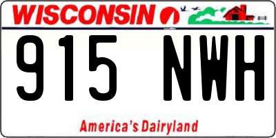WI license plate 915NWH