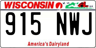 WI license plate 915NWJ