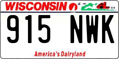 WI license plate 915NWK