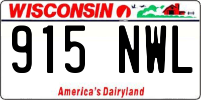 WI license plate 915NWL