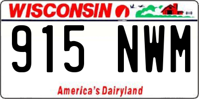 WI license plate 915NWM