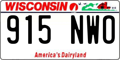 WI license plate 915NWO