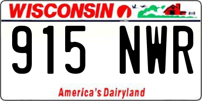 WI license plate 915NWR
