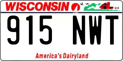 WI license plate 915NWT