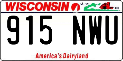 WI license plate 915NWU