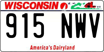 WI license plate 915NWV