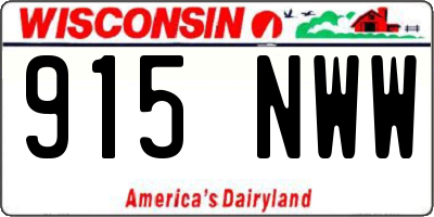 WI license plate 915NWW