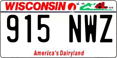 WI license plate 915NWZ