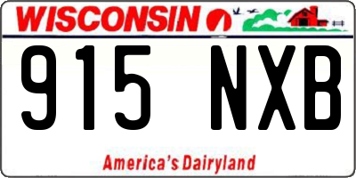 WI license plate 915NXB