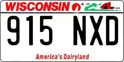 WI license plate 915NXD