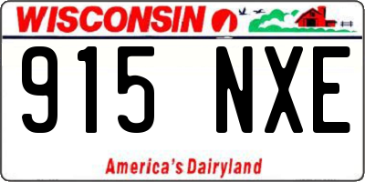 WI license plate 915NXE