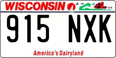 WI license plate 915NXK
