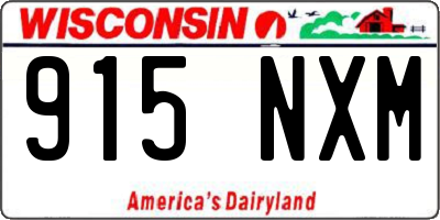 WI license plate 915NXM