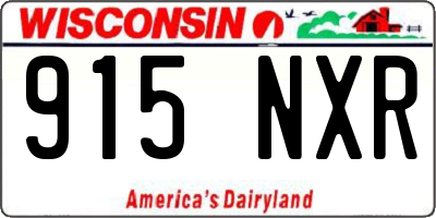 WI license plate 915NXR