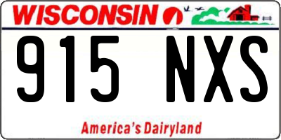 WI license plate 915NXS