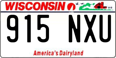 WI license plate 915NXU