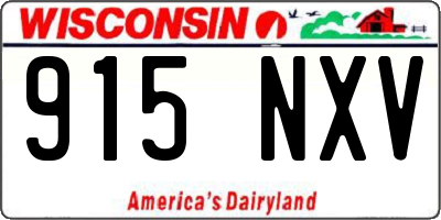 WI license plate 915NXV