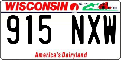WI license plate 915NXW